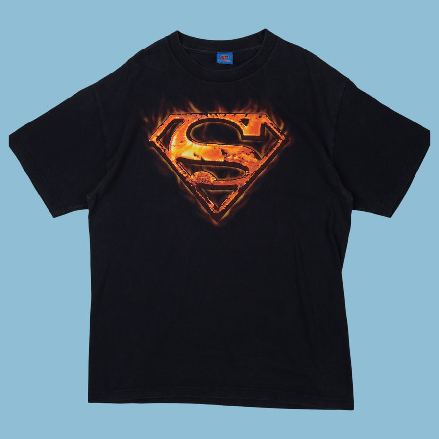 Vintage Y2K DC Comics Superman Hot Flame T-Shirt - L
