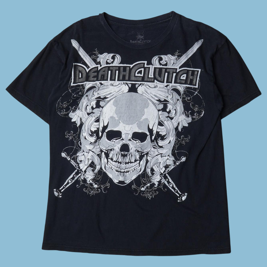 T-shirt vintage à motif tête de mort Deathclutch - L