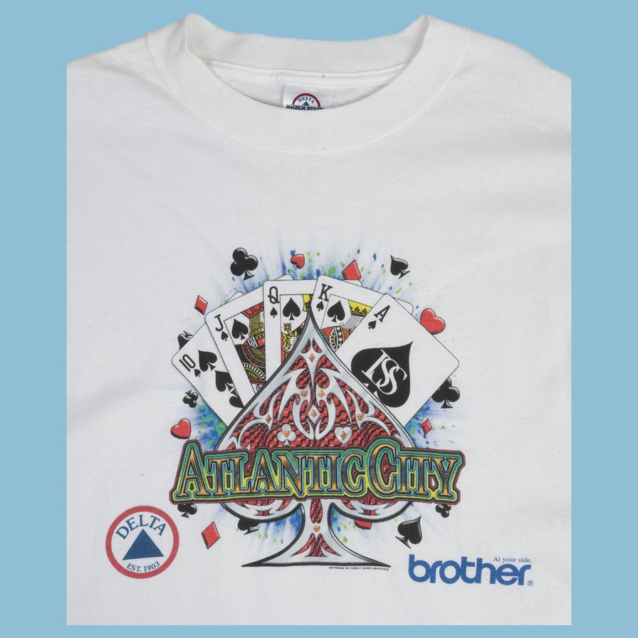 Vintage Delta Magnum Atlantic City Pokerkarten T-Shirt - XL - NFF Vintage