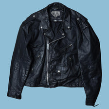 Vintage Diamond Leather Leather Jacket - S