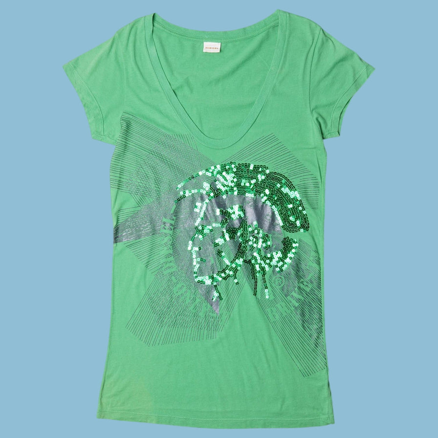 Vintage Diesel 2000s Chameleon Sequin T-Shirt - M