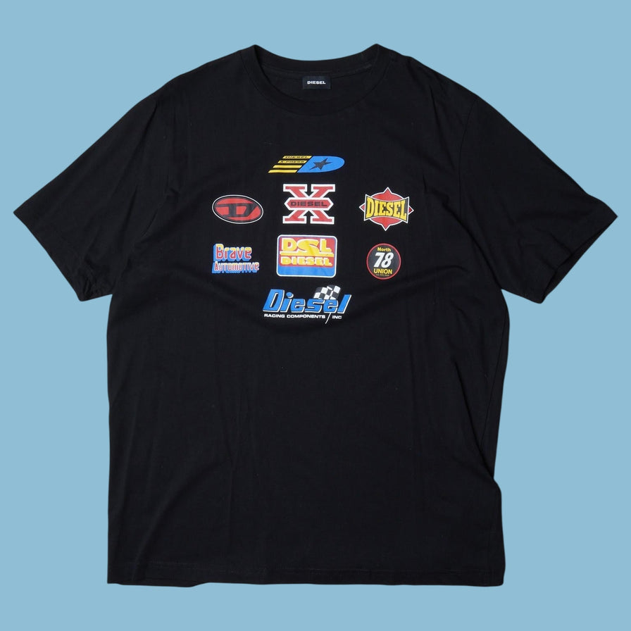 Vintage Diesel 2000s Multi Logo T-Shirt - L