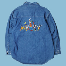Chemise en jean Mickey Mouse vintage des années 90 - L