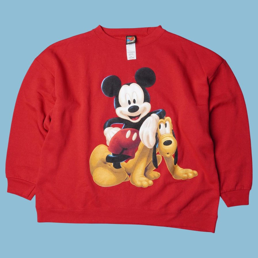Vintage Disney 90s Mickey Mouse & Pluto Sweater - XL