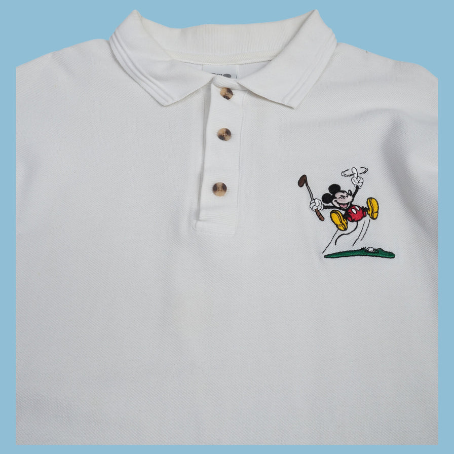 Vintage 90s Disney Mickey Mouse Golf Poloshirt - L - NFF Vintage