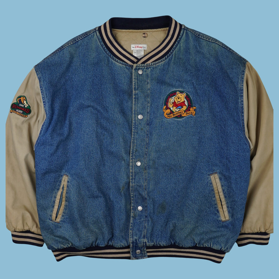 Vintage 90s Disney Winnie The Poo Bomber Jeansjacke - 2XL