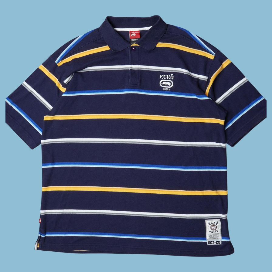 Polo Ecko Unltd. Rayé Années 2000 Vintage - L