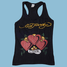 Vintage Ed Hardy 2000s Love Hearts Tank Top - S
