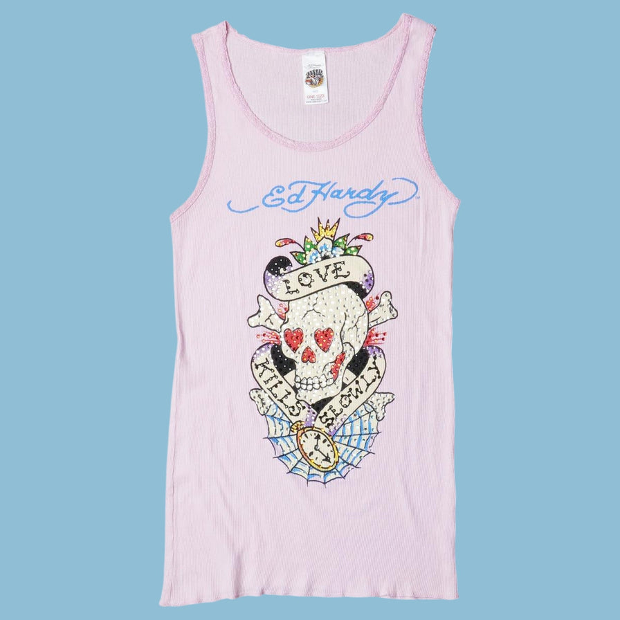 Vintage Ed Hardy 2000s Love Kills Slowly Tank Top - One Size