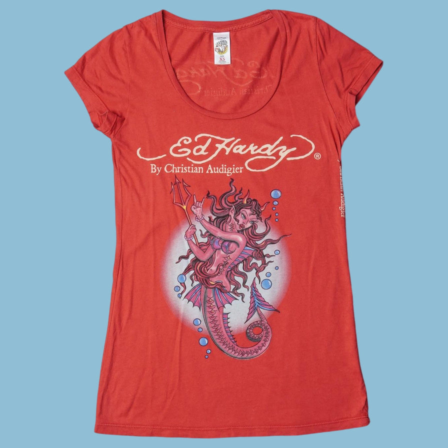 Vintage Ed Hardy 2000s Mermaid T-Shirt - XS