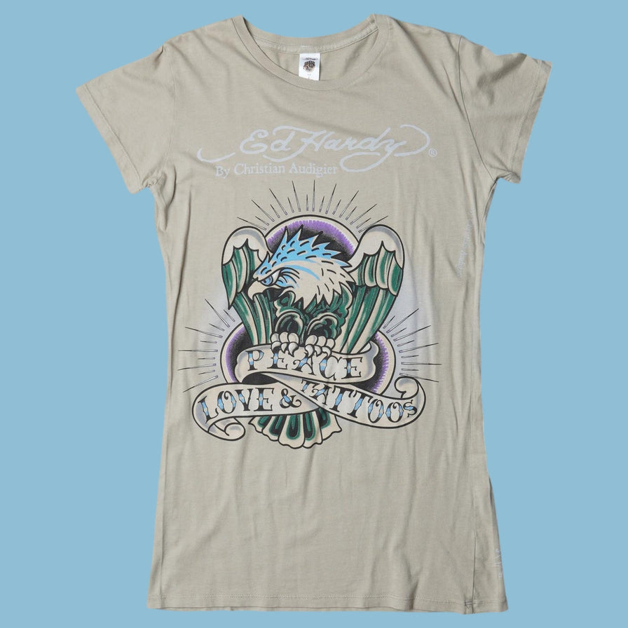 Vintage Ed Hardy 2000s Peace Love & Tattoos T-Shirt - L