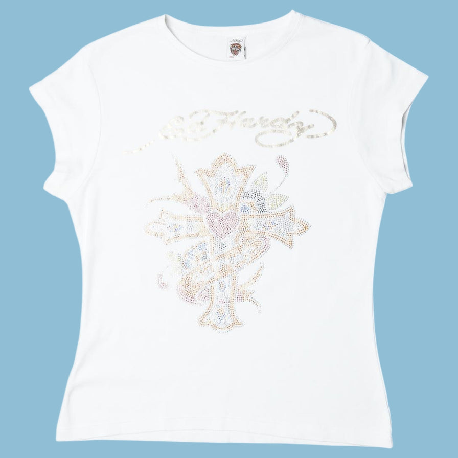 Vintage Ed Hardy 2000s Rhinestone T-Shirt - M