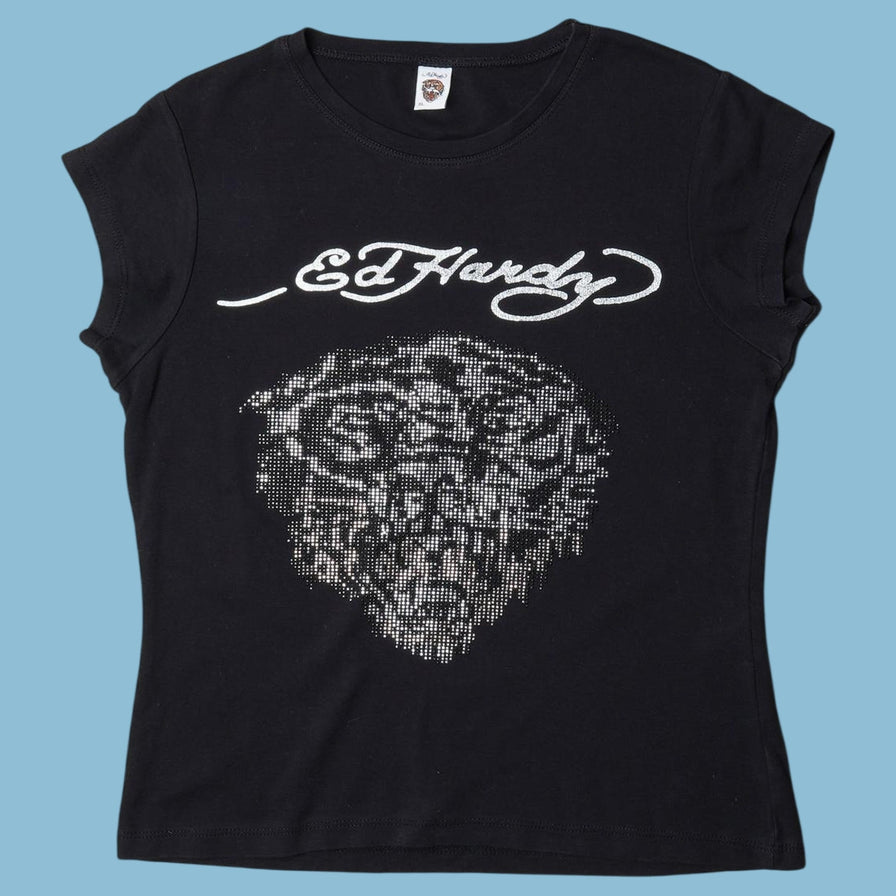Vintage Ed Hardy 2000s Strass Tiger T-Shirt - XL