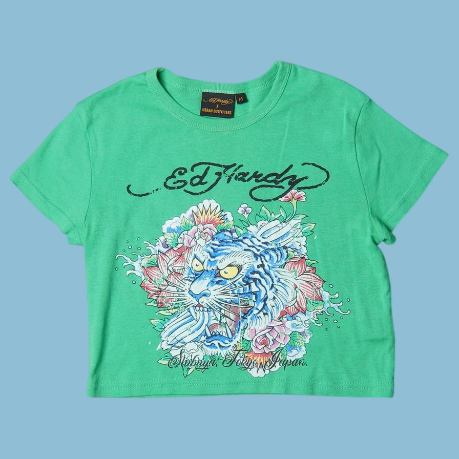 Vintage Ed Hardy 2000s Tiger Graphic T-Shirt - M