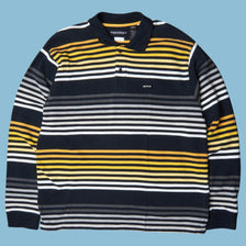 Polo vintage Enyce des années 2000, rayé, manches longues - XL