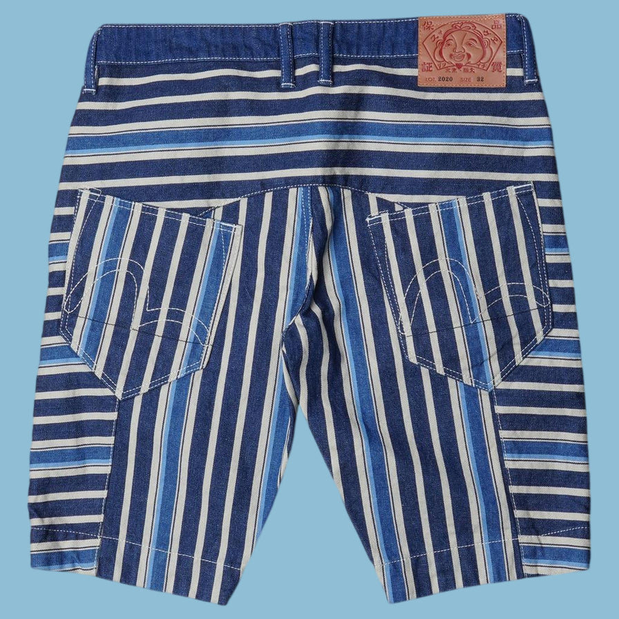 Vintage Evisu Striped Shorts - M