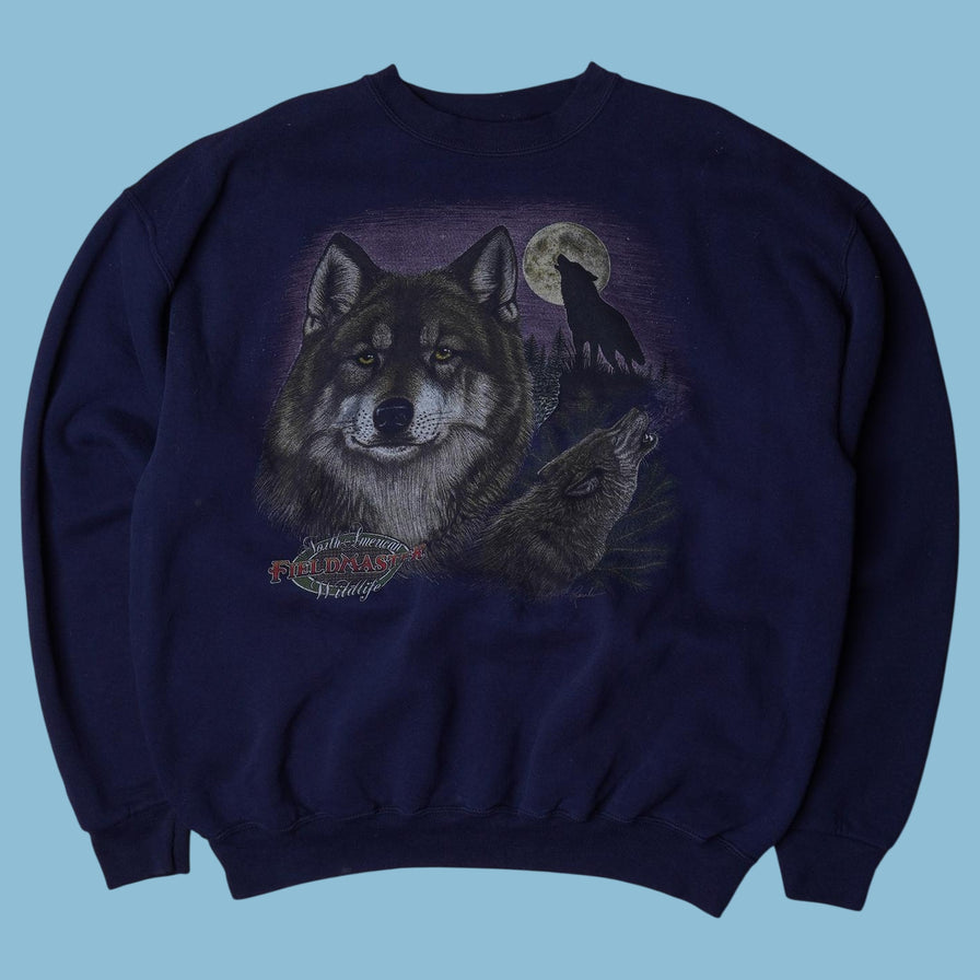 Vintage Fieldmaster 90s Wolf Wildlife Sweater - XL