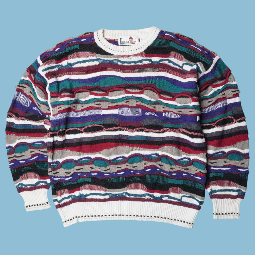 Vintage Florence Tricot 90s Coogi Style Sweater - XL