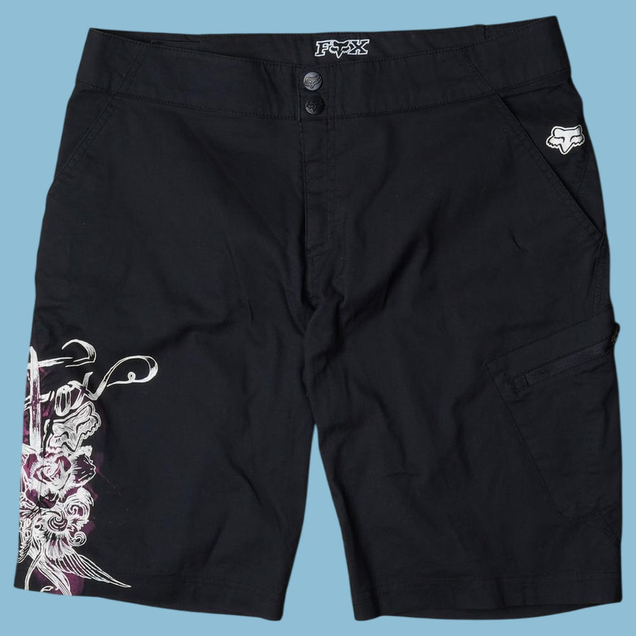 Vintage Fox Racing 2000s Graphic Shorts - L
