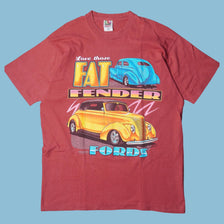 Vintage Fruit of the Loom 90s Fat Fender Fords Hot Rod T-Shirt - XL