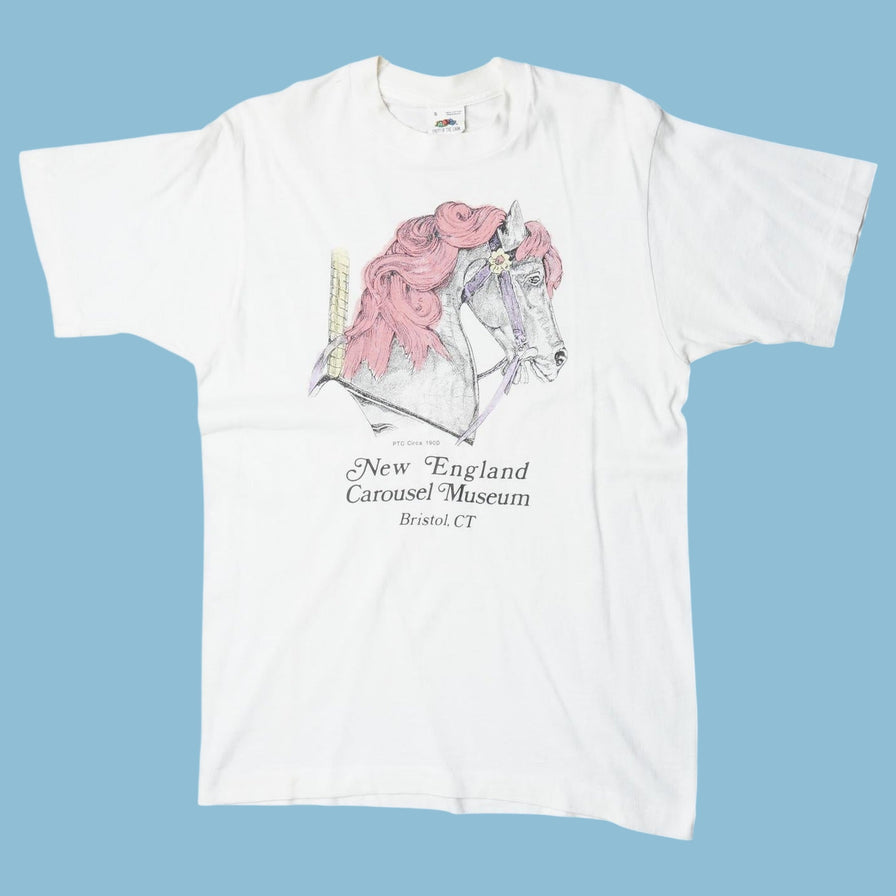 Vintage Fruit of the Loom 90s New England Carousel Museum T-Shirt - S