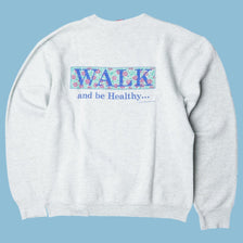 Vintage Fruit of the Loom 90s Walk and be Happy Sweater - L