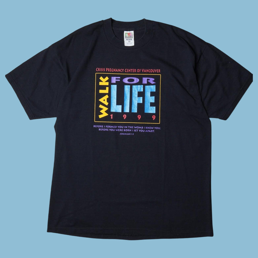 Vintage Fruit of the Loom 90s Walk For Life 1999 T-Shirt - XL