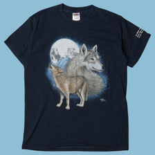 Vintage Fruit of the Loom 90s Wolf Moon Graphic T-Shirt - M