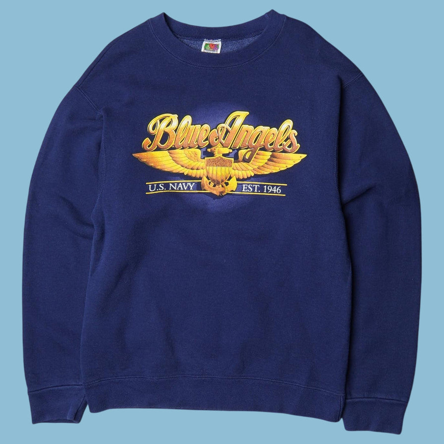 Vintage Fruit of the Loom Blue Angels U.S. Navy Sweater - M