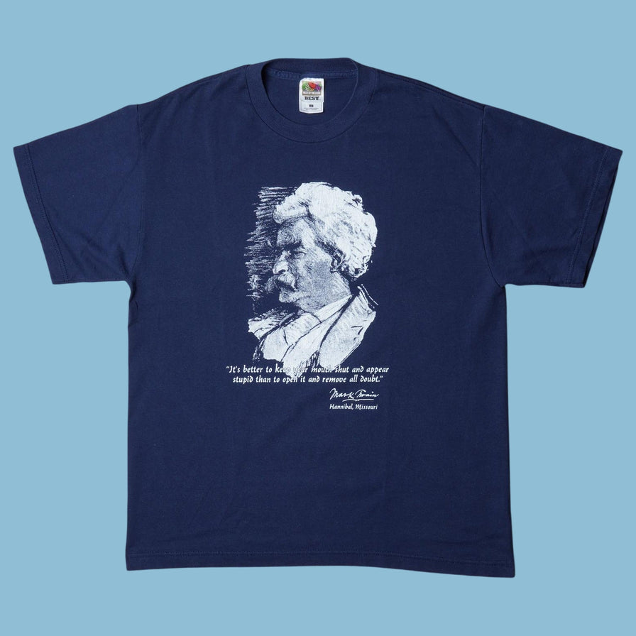 Vintage Fruit of the Loom Mark Twain Hannibal Missouri T-Shirt - L