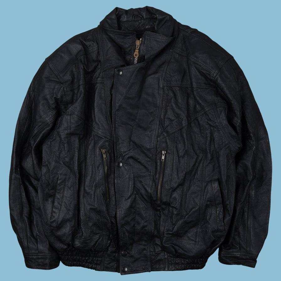 Vintage Gianni Ferrara Bomber Lederjacke - L