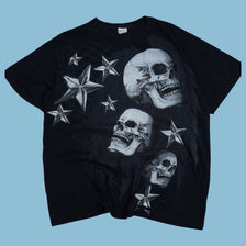 Vintage Gildan Y2K Totenkopf - Sterne T-Shirt - L - NFF Vintage