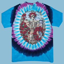 Vintage Grateful Dead 90s Skeleton Roses Tie-Dye T-Shirt - XL