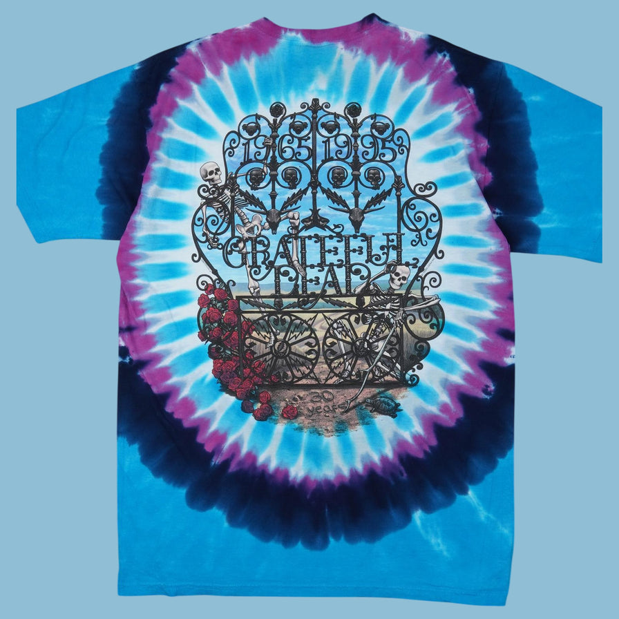 Vintage Grateful Dead 90s Skeleton Roses Tie-Dye T-Shirt - XL