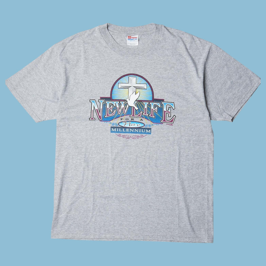 Vintage Hanes 2000s New Life Millennium T-Shirt - L