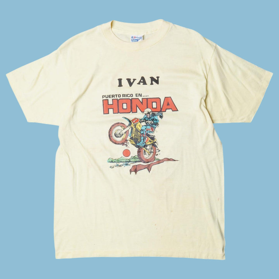 Vintage Hanes 80s Honda Motocross Puerto Rico T-Shirt - L