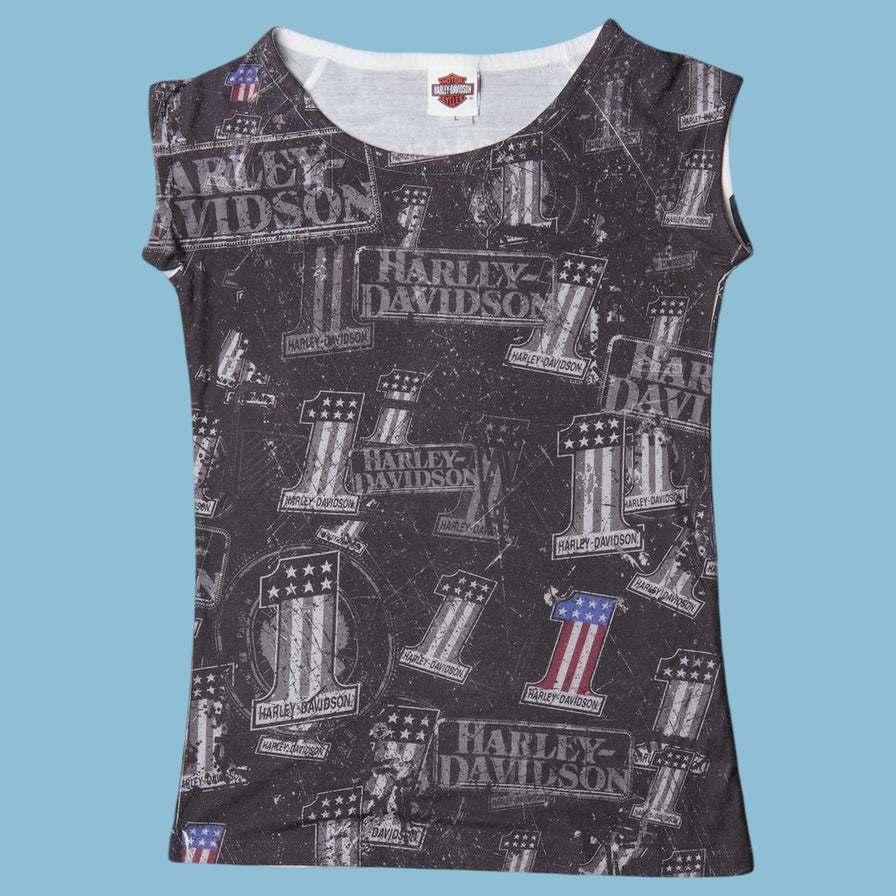Vintage Harley Davidson 2000s All Over Print T-Shirt - L