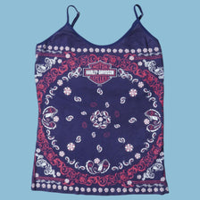 Vintage Harley Davidson 2000s Bandana Print Top - L