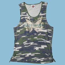 Vintage Harley Davidson 2000s Butterfly Camo Tank Top - XL