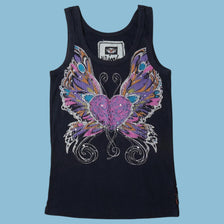 Vintage Harley Davidson 2000s Butterfly Heart Tank Top - S