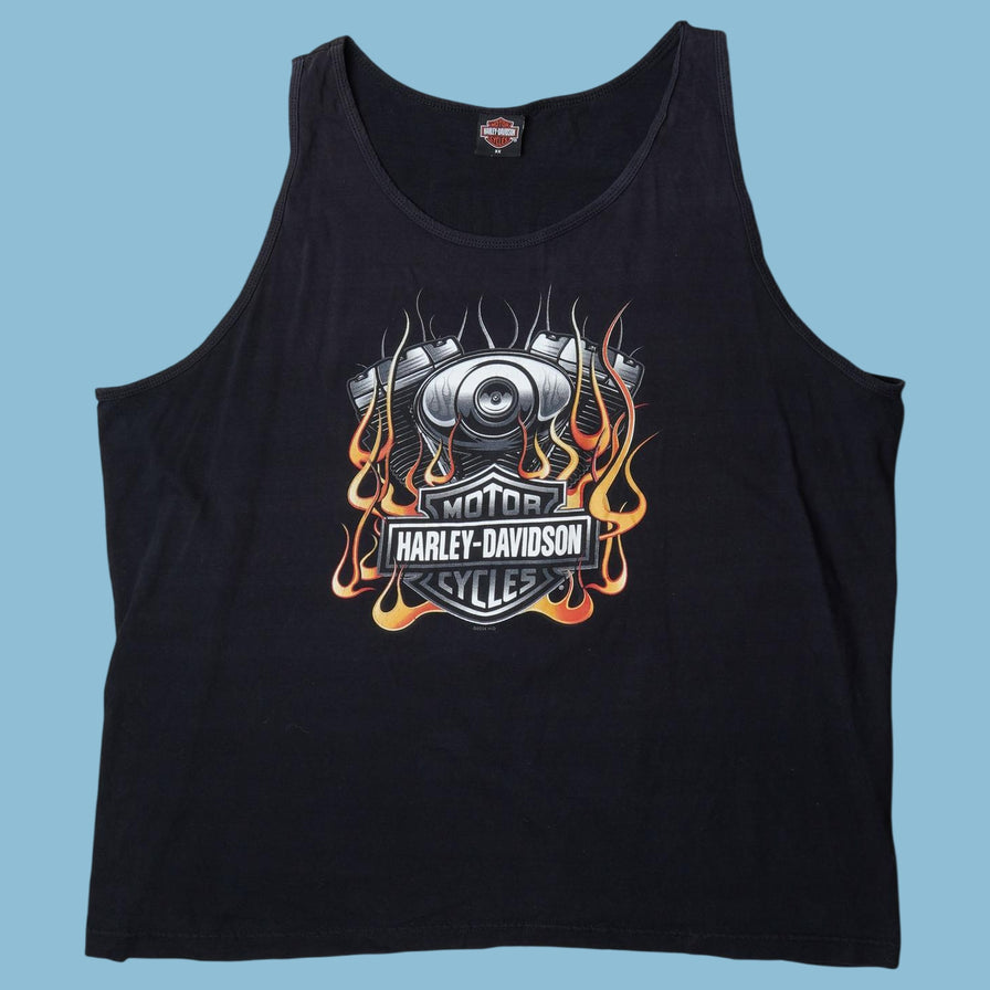 Vintage Y2K Harley Davidson Flame Tank Top Shirt - 2XL
