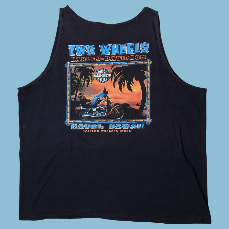 Vintage Y2K Harley Davidson Flame Tank Top Shirt - 2XL