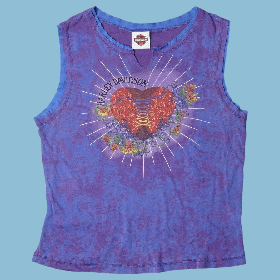Vintage Harley Davidson 2000s Heart Tank Top - 2XL