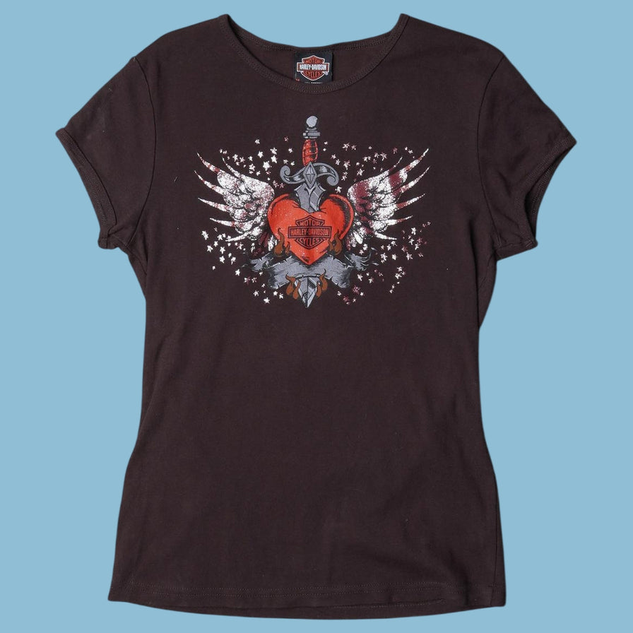 Vintage Harley Davidson 2000s Heart Wings T-Shirt - M
