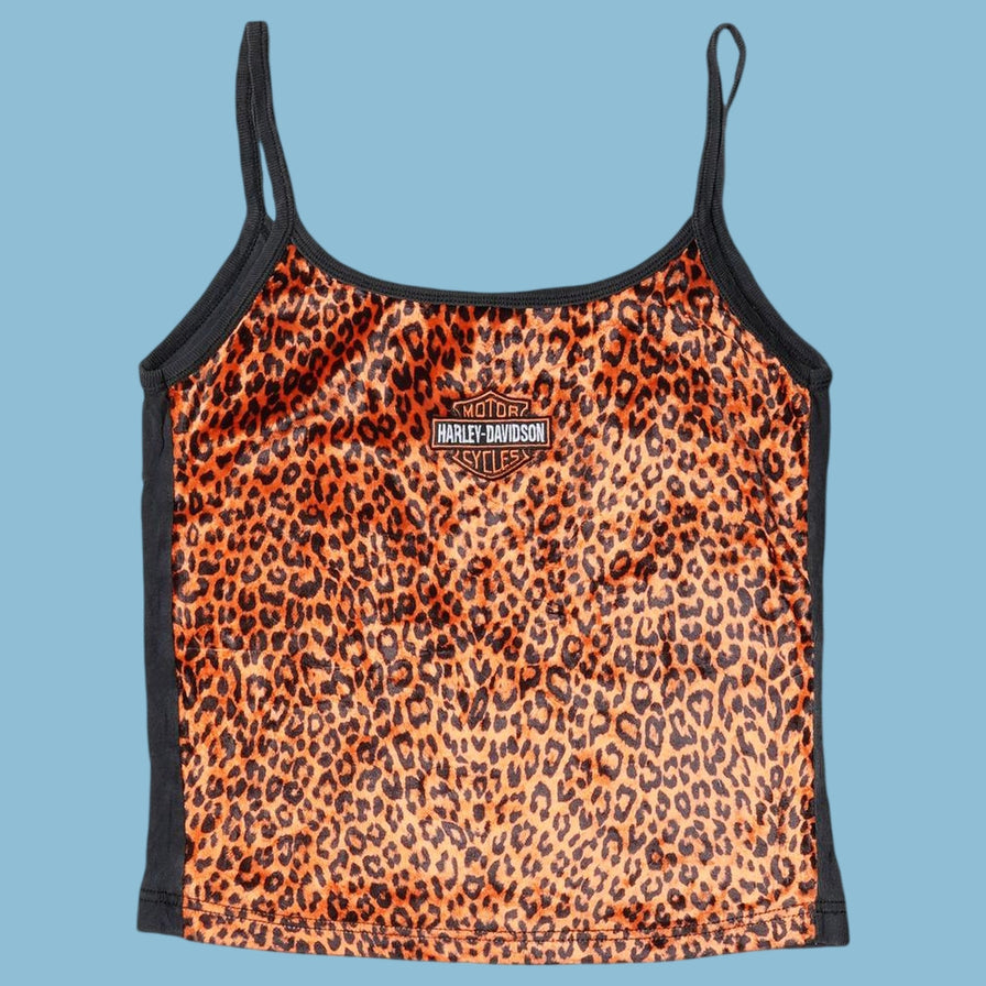 Vintage Harley Davidson 2000s Leopard Print Top - M