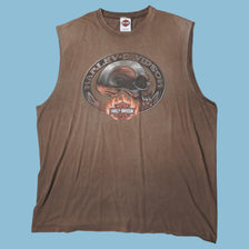 Vintage Harley Davidson 2000s Skull Flames Tank Top - 2XL