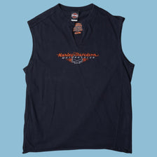 Vintage Harley Davidson 2000s Skull Flames Tank Top - L