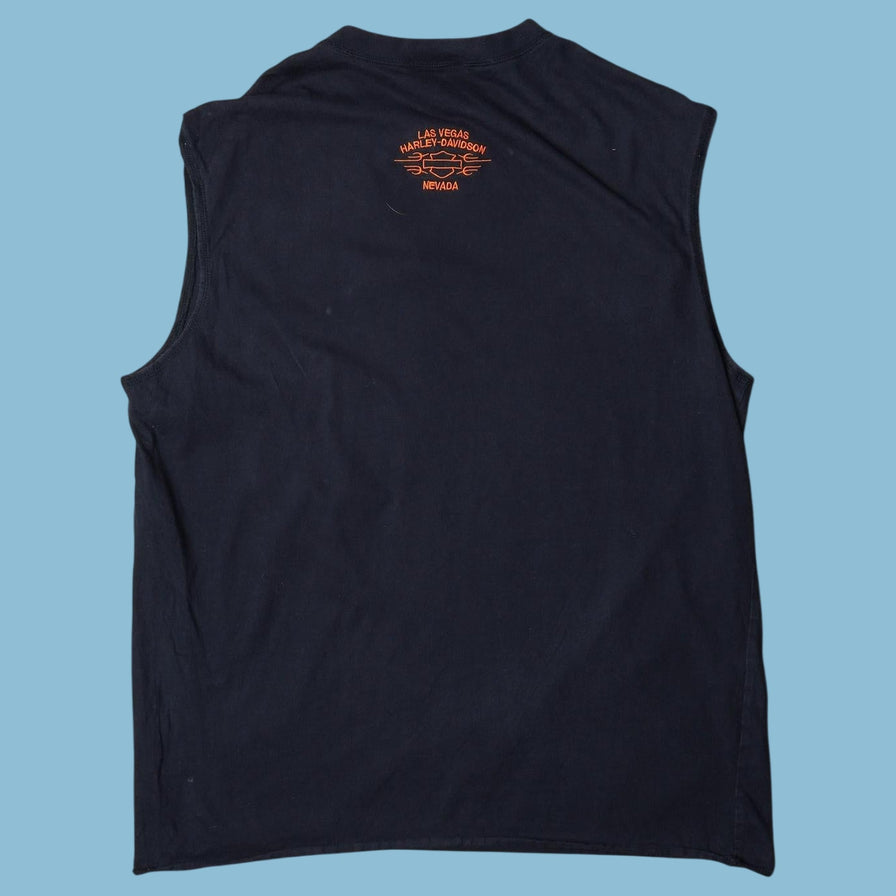 Vintage Harley Davidson 2000s Skull Flames Tank Top - L