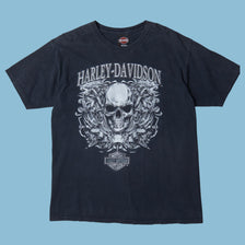 Vintage Harley Davidson 2000s Skull Graphic T-Shirt - L