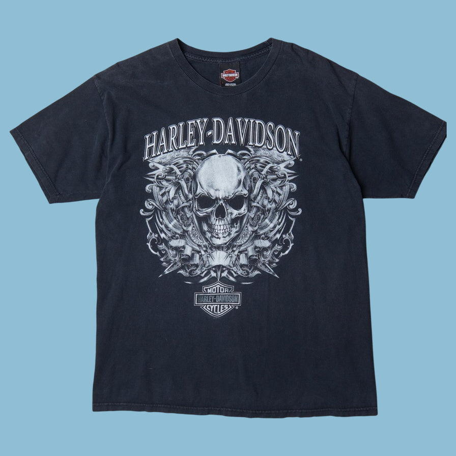 Vintage Harley Davidson 2000s Skull Graphic T-Shirt - L